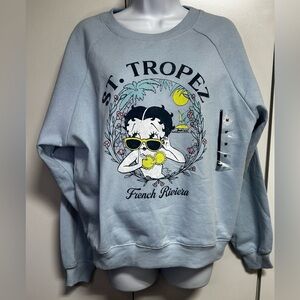 Betty Boop St. Tropez French Riviera Crewneck sweatshirt NWT